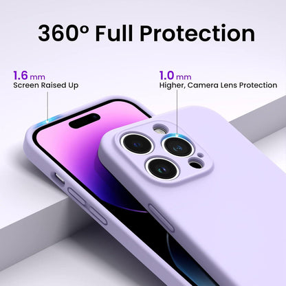 Silikon Handyhülle für iPhone 14 Pro Max 6,7 Zoll mit 2 Screen Schutzfolien