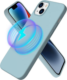 Magnetische Silikonhülle für iPhone 14 Plus 6,1 Zoll 2022 - Agavengrün