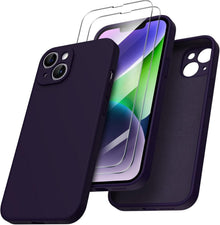 iPhone 14 Plus Hülle 6,7 Zoll 2022 Silikon Gel Dunkelviolett