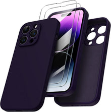 iPhone 14 Pro Hülle 6,1 Zoll 2022 mit 2 x Schutzfolien Dunkelviolett