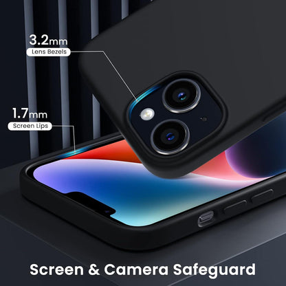 ORNARTO Magnetische Silikon Hülle für iPhone 14 Plus 6,1 Zoll 2022 Schwarz