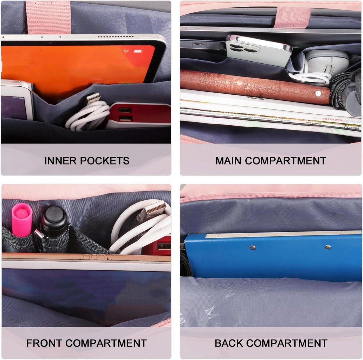 MATEIN Handtasche Damen 17,3 Zoll Rosa Laptoptasche Bürotasche Umhängetasche