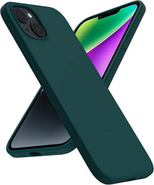iPhone 14 Plus Stoßfeste Hülle Olivgrün mit Panzerglas