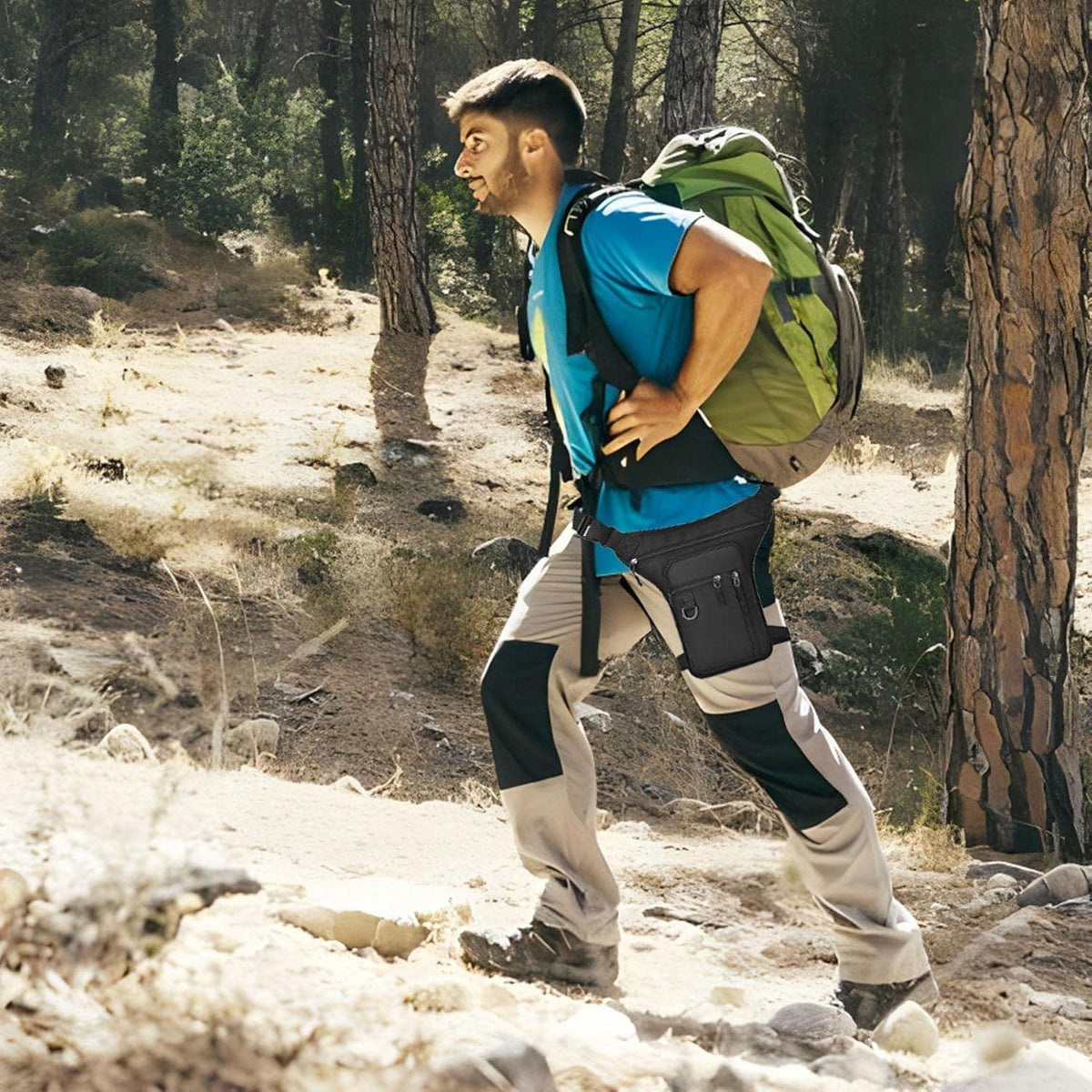 Beinbeuteltasche Outdoor – Verstellbare Hüfttasche für Motorrad & Wandern