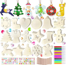 68er Set Weihnachtsanhänger zum Bemalen DIY Weihnachtsdekoration Holz