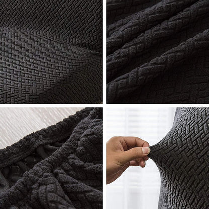 Stretch Stuhlhussen Set – Modern & Waschbar (Schwarz, 4 Stück)