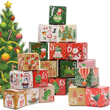 24 Adventskalender Tüten mit Kisten zum