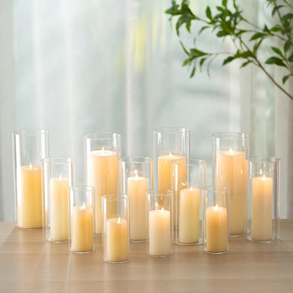 Windlichter Glas 30er Set, 3 Größen, für Kerzen & Blumen