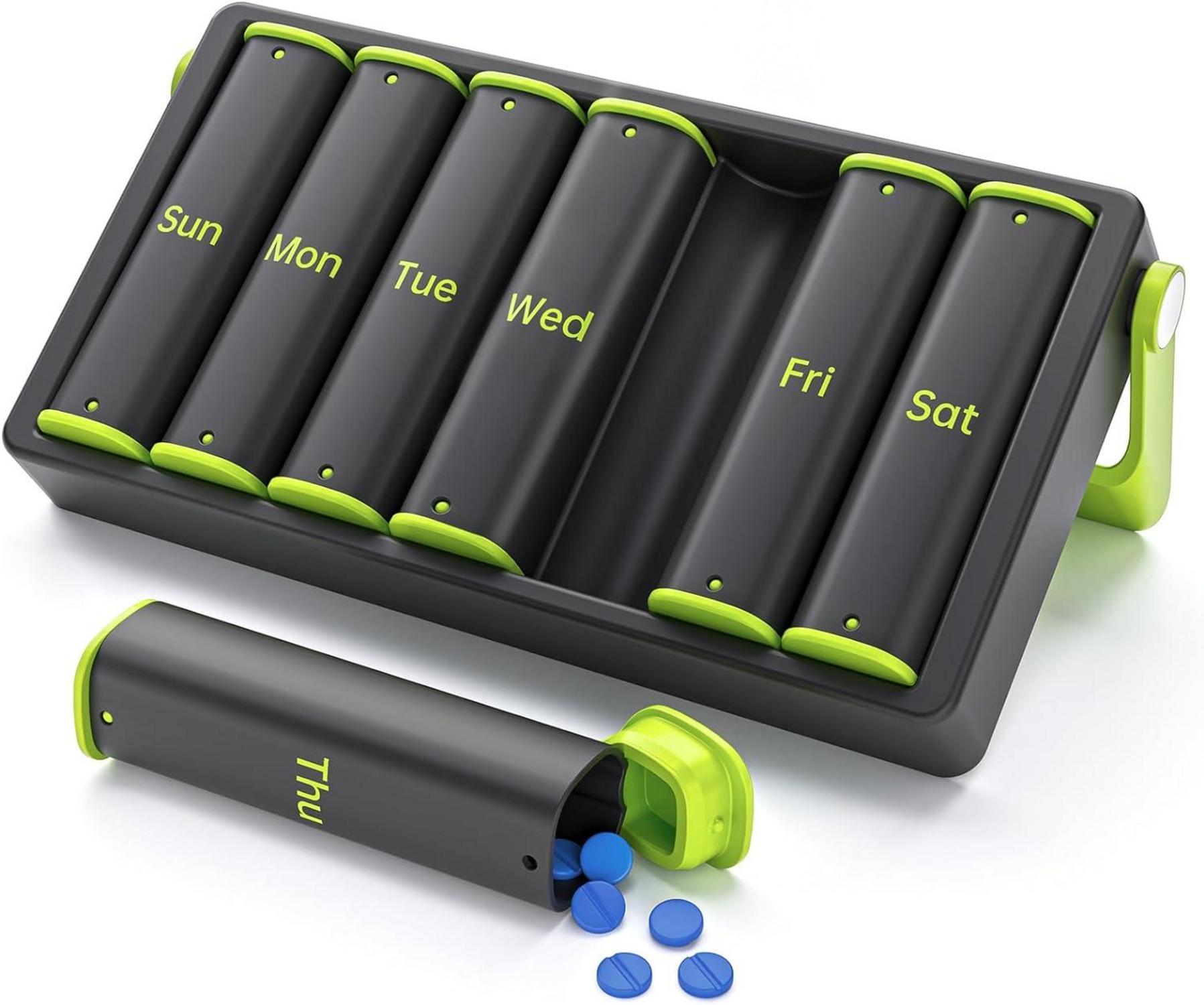 Tablettenbox 7 Tage Pillendose 2 Fächer Medikamentenbox Große