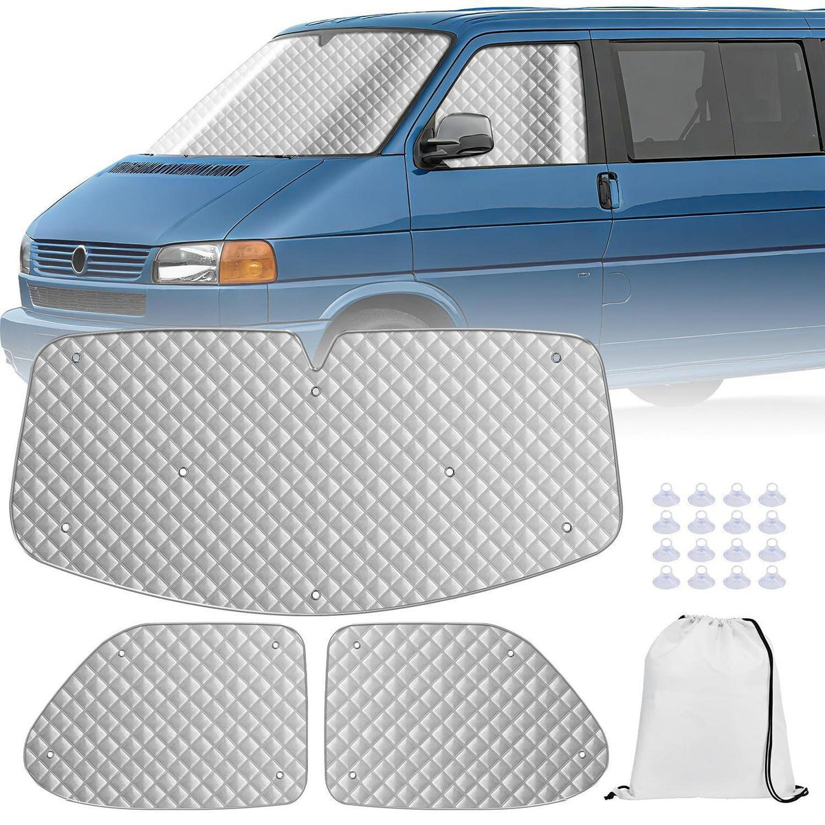 Sonnenschutz Auto Frontscheibe VW T4 – 3tlg. Thermomatte Set