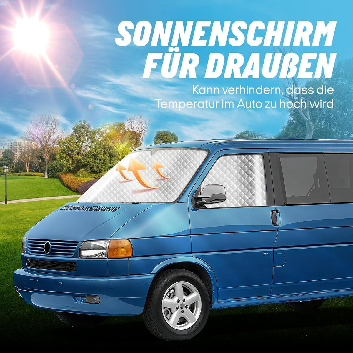 Sonnenschutz Auto Frontscheibe VW T4 – 3tlg. Thermomatte Set