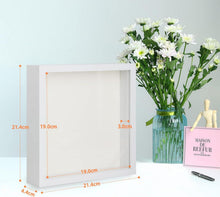 2er 3D Bilderrahmen 20x20 cm mit Transparentem Echtglas