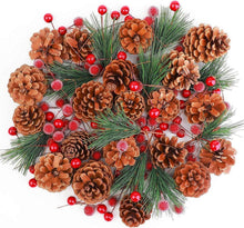 Künstliche Tannenzweige Beeren Tannenzapfen Christmas Deko Set