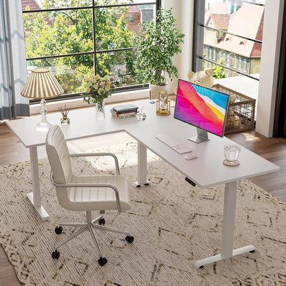 Elektrischer L-Form Schreibtisch 160x120cm Höhenverstellbar Drei Motoren