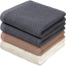 Geschirrtücher Baumwolle 4er-Pack 33x74 cm Grau Beige Braun