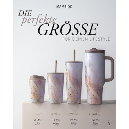 MAMEIDO Thermobecher 470ml & 700ml doppelwandig isoliert aus