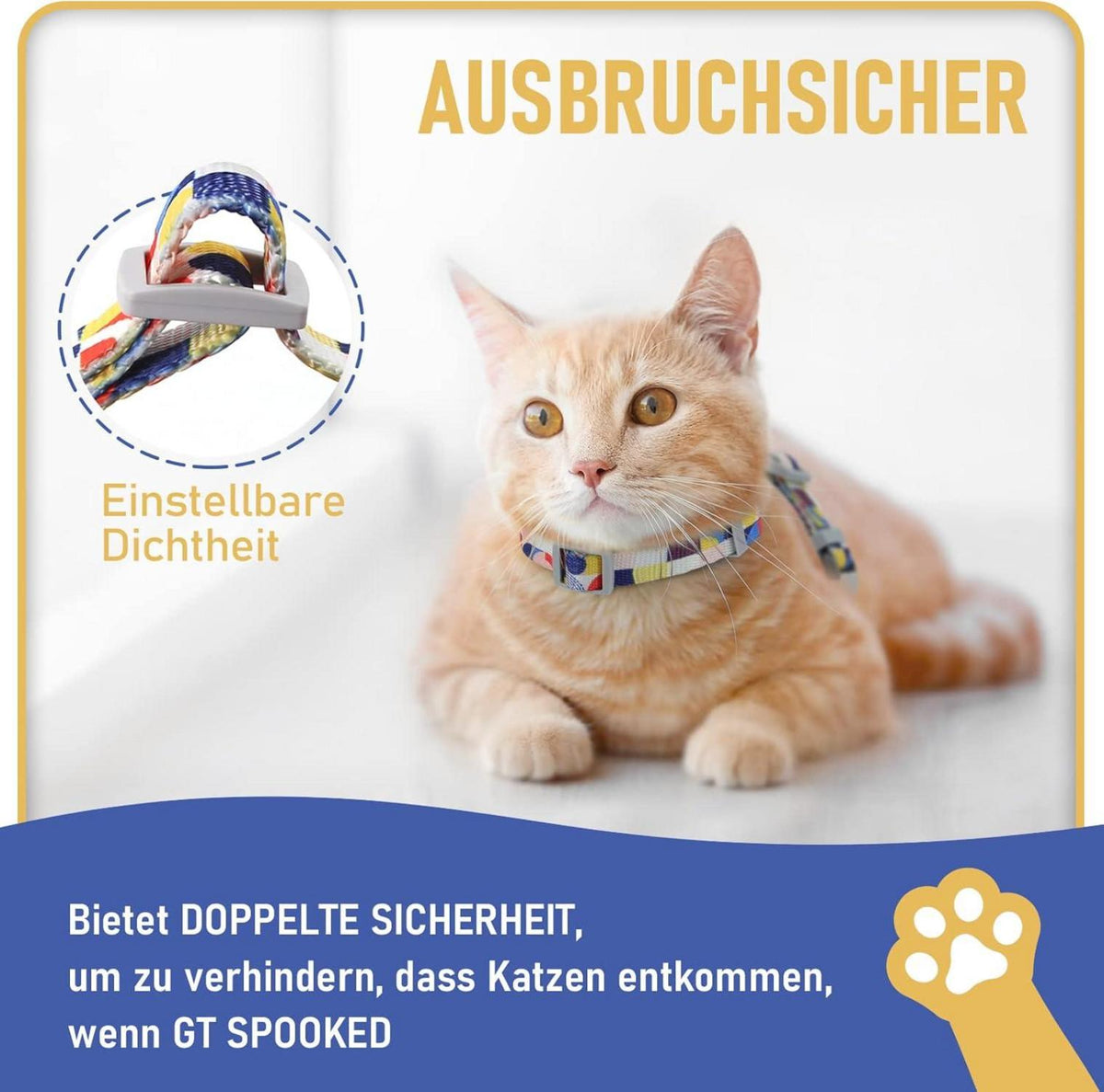Supet Katzengeschirr und Leine ausbruchsicher verstellbar