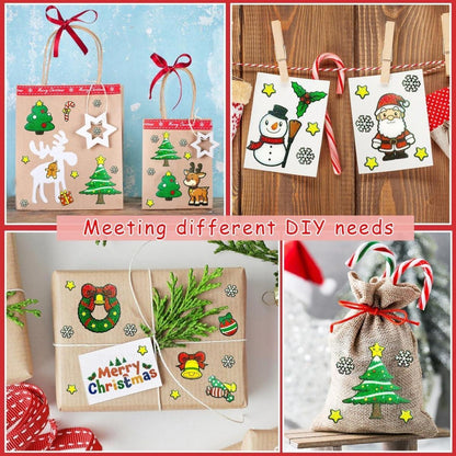 Weihnachtssticker Glitzer Selbstklebend 312 Stück Weihnachten Deko Kinder