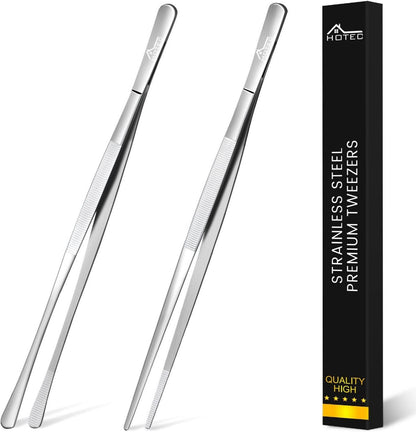 Grillzange Edelstahl Lang 30CM Kochpinzette Küche 2er Set