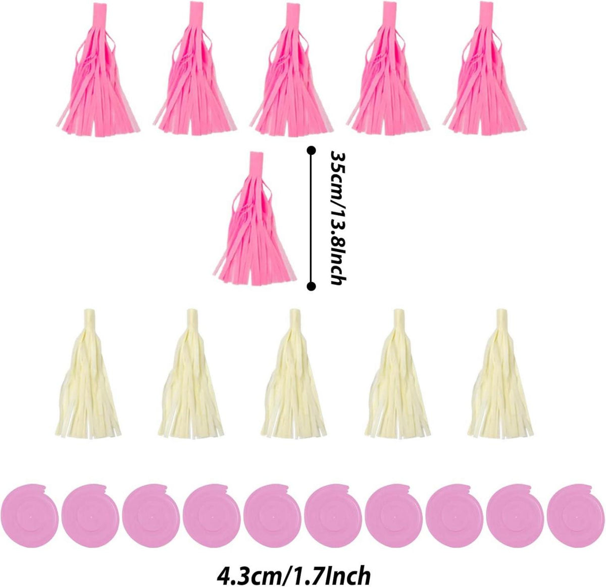 Party Deko Set Rosa Pompoms Girlande Geburtstag Hochzeit Baby-Duschen