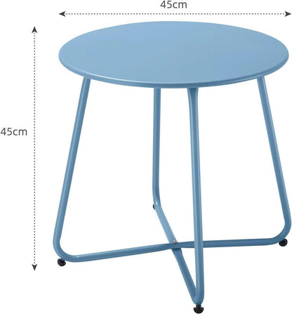 Runder Beistelltisch Metall Garten Couchtisch Verstellbare Tischbeine