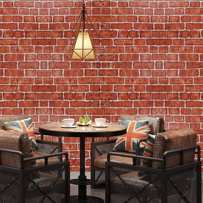 Selbstklebende Tapete Roter Backstein 44x1000cm - Dekorativ für Küche