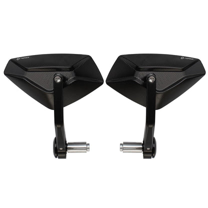 Motorrad Lenkerendenspiegel CNC schwarz, 360° drehbar