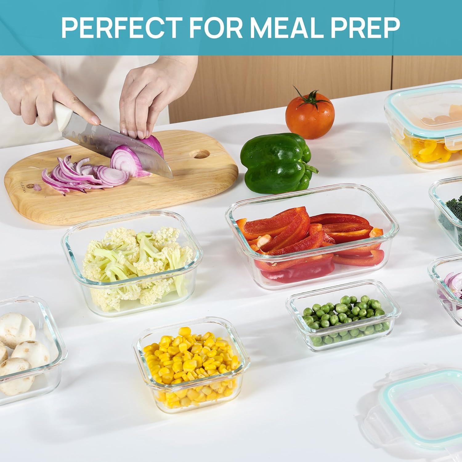 Glasbehälter Frischhaltedosen Meal Prep Boxen Mikrowellen 8er Set