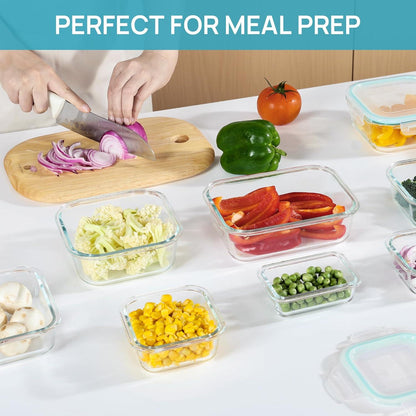 Glasbehälter Frischhaltedosen Meal Prep Boxen Mikrowellen 8er Set
