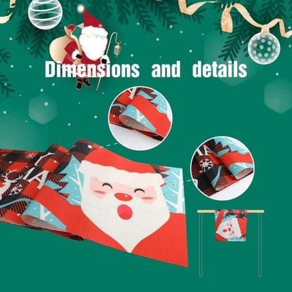 Weihnachten Tischläufer Weihnachtstischdeko Weihnachtsmann Leinen