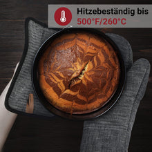 Ofenhandschuhe und Topflappen Set Hitzebeständig Grau 4er