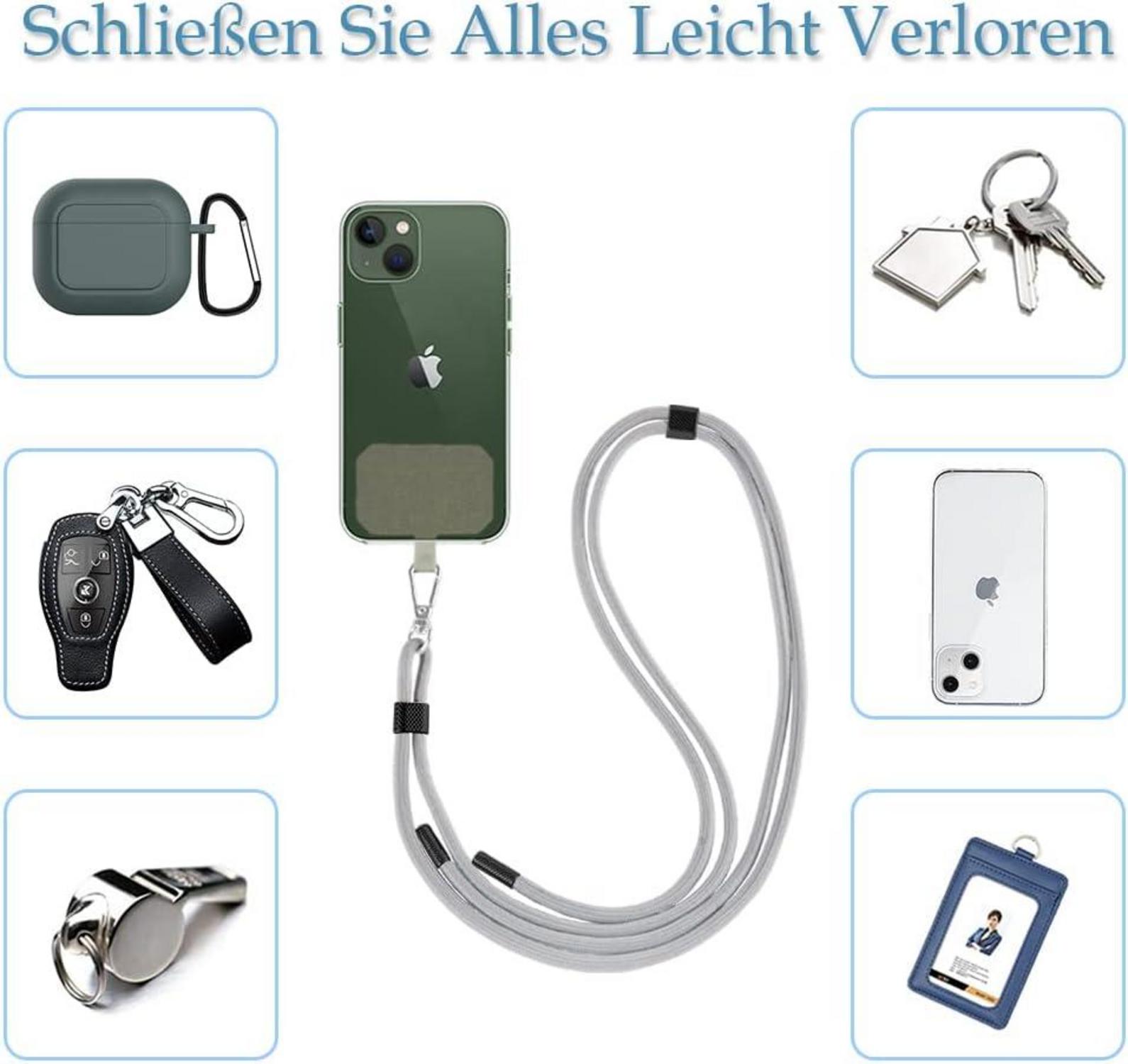 Universal Handykette für alle Smartphones, Umhängeband in Kamel-Farbe
