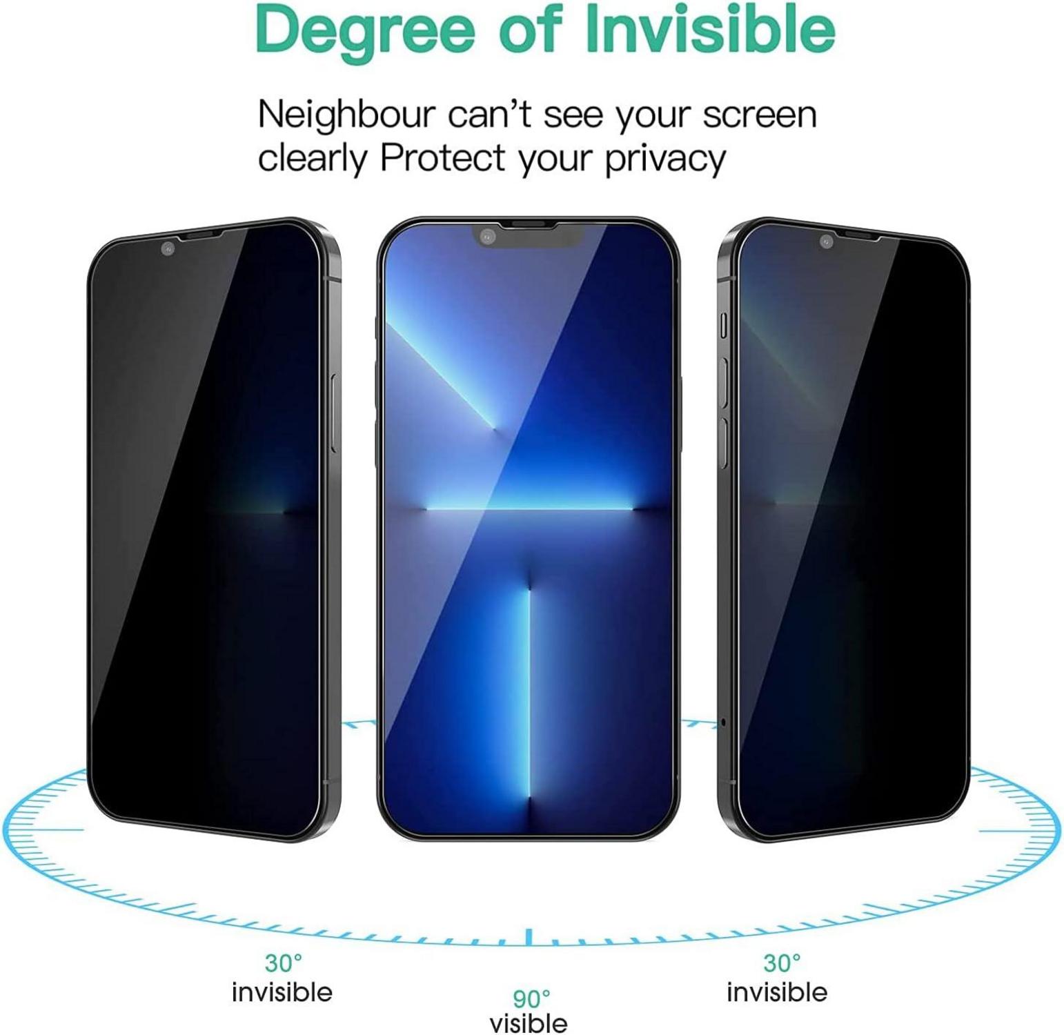 Panzerglasfolie für iPhone 14 Sichtschutz [2 Stück] Anti Spy