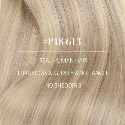 Blond Echthaar Tressen 40cm – #18/613 Weft Extensions