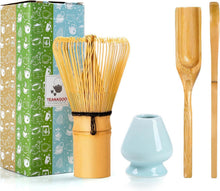 Matcha-Zeremonie Zubehörset Bambus Porzellan blau Celadon