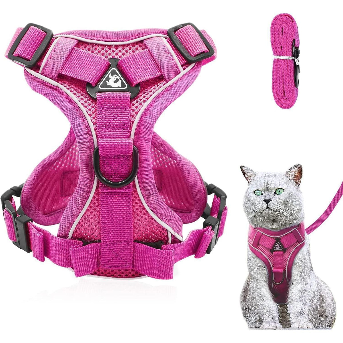 Ausbruchsicheres Katzengeschirr mit Leine, Rosa M