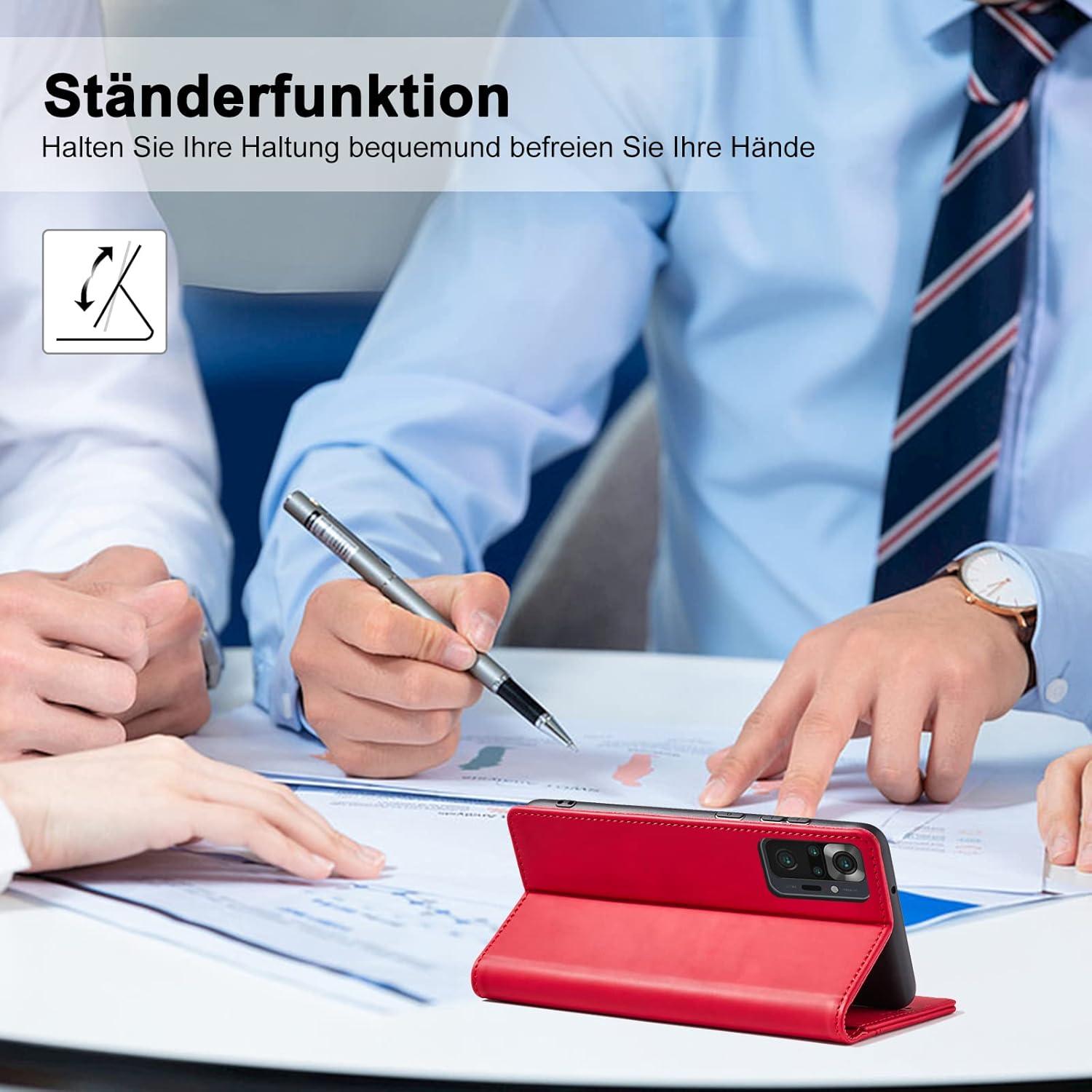 Xiaomi Redmi Note 10 Pro Hülle - Leder Brieftasche mit Standfunktion