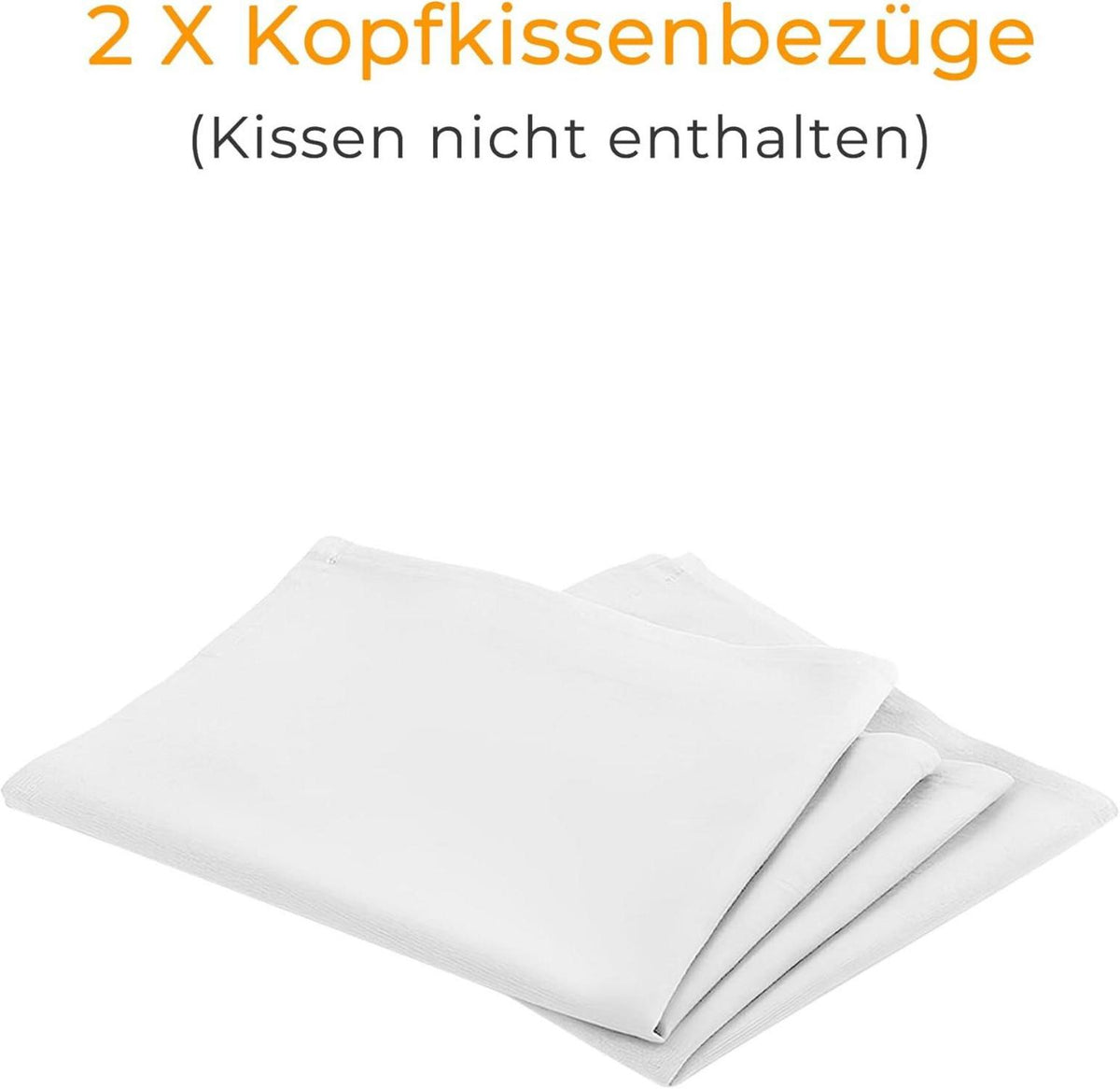 Weiß 2er Set Kissenbezug 45x45cm Baumwolle Reißverschluss