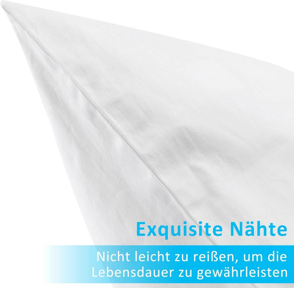 2er Set Kissenbezug 45x45cm Weiß Baumwolle Reißverschluss