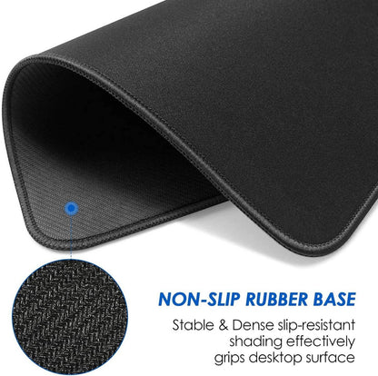 KTRIO Mauspad 275x215mm Schwarz 2er Pack vernähte Kanten, wasserdicht, rutschfeste Gummiunterseite
