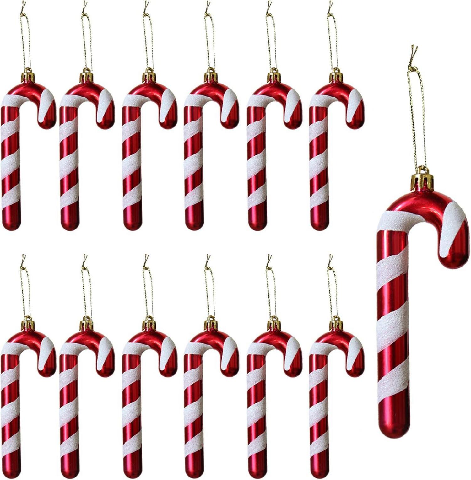 12er Set Zuckerstangen Weihnachtsbaumschmuck zum Aufhängen