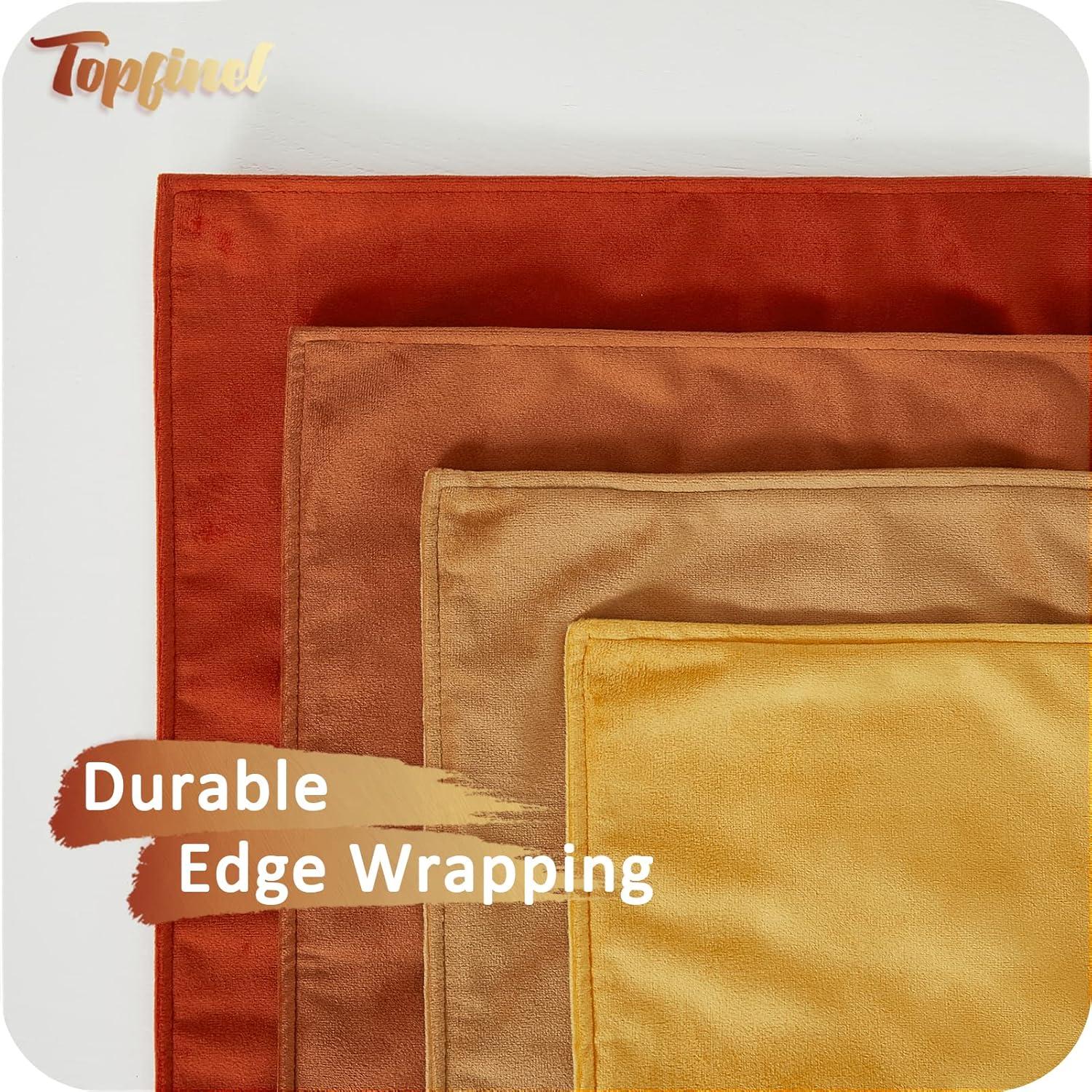 Set mit 4 Samt Kissenbezügen 50x50cm Gelb Orange Gradient