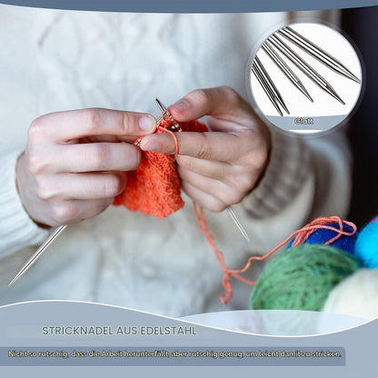 Stricknadel Set Edelstahl mit Zubehör & Tasche 2-5mm