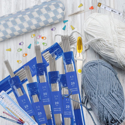 Stricknadel Set Edelstahl mit Zubehör & Tasche 2-5mm
