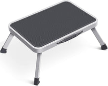 Tritthocker zusammenklappbar Leiter Rutschfester Stahl 150 kg Grau