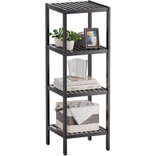 Badezimmerregal Bambus 4 Ebenen Organizer Wohnzimmer Schwarz