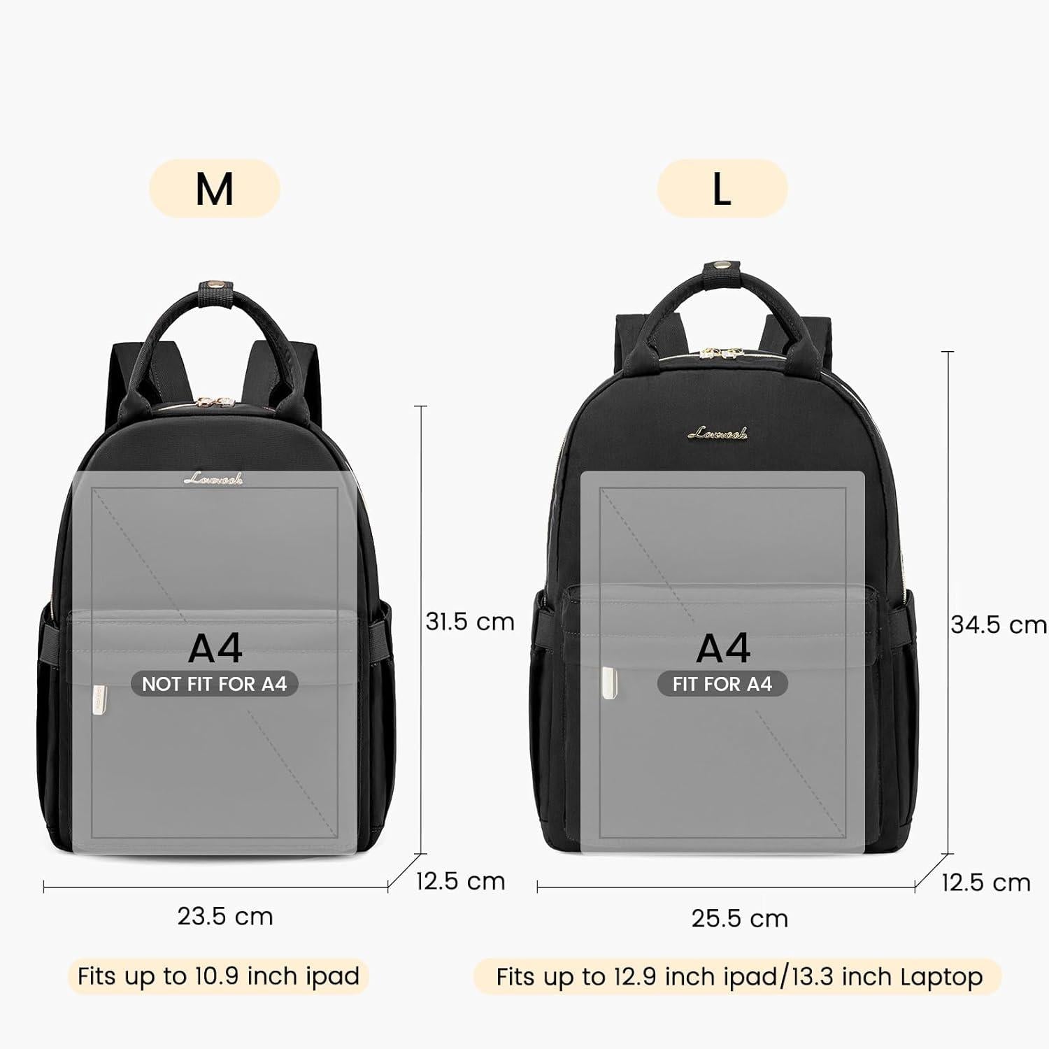Kleiner Rucksack Damen Wasserdicht Tagesrucksack Mini Backpack 11 zoll Schwarz