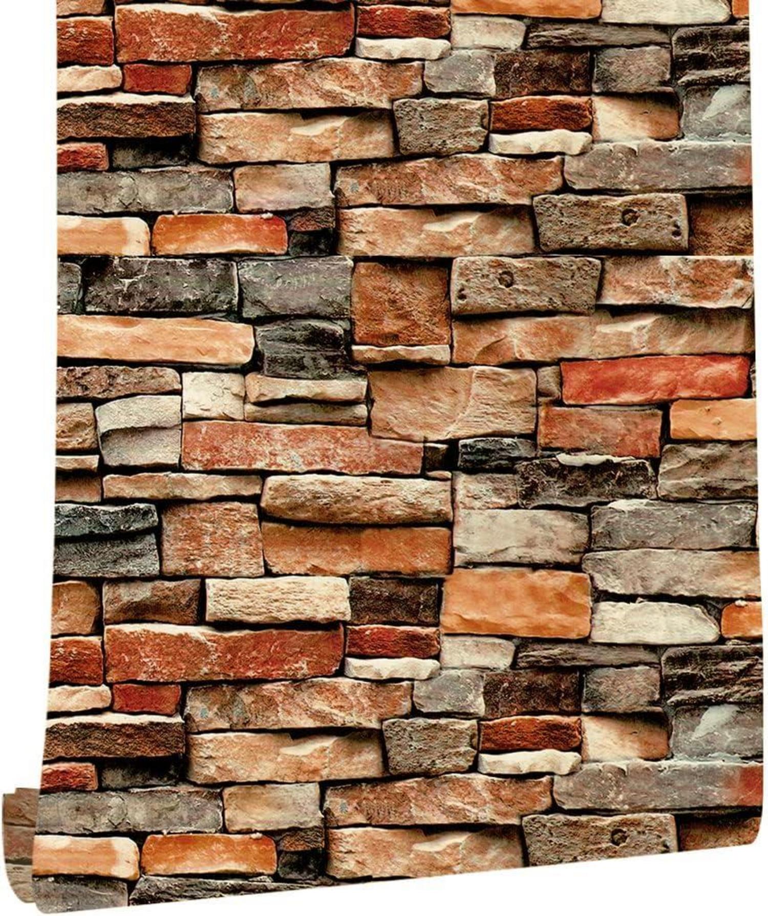 Selbstklebende Vintage Backstein Tapete Wasserdicht 45x1000cm
