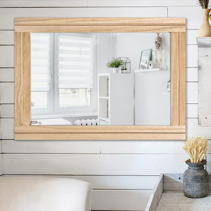 Rustikaler Wandspiegel Holzrahmen 65x45 cm – Landhausstil