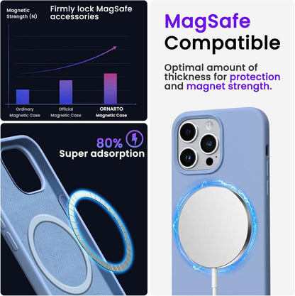 Magnetische Silikonhülle iPhone 14 Pro Max 6,7 Zoll 2022 Sierrablau